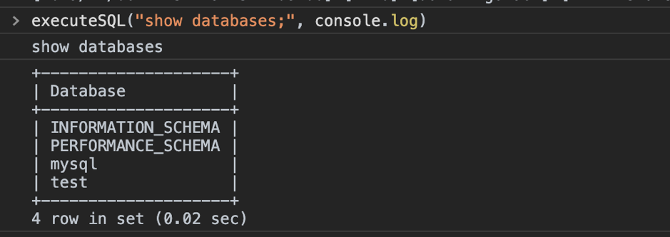 图 11 在浏览器控制台运行 SQL